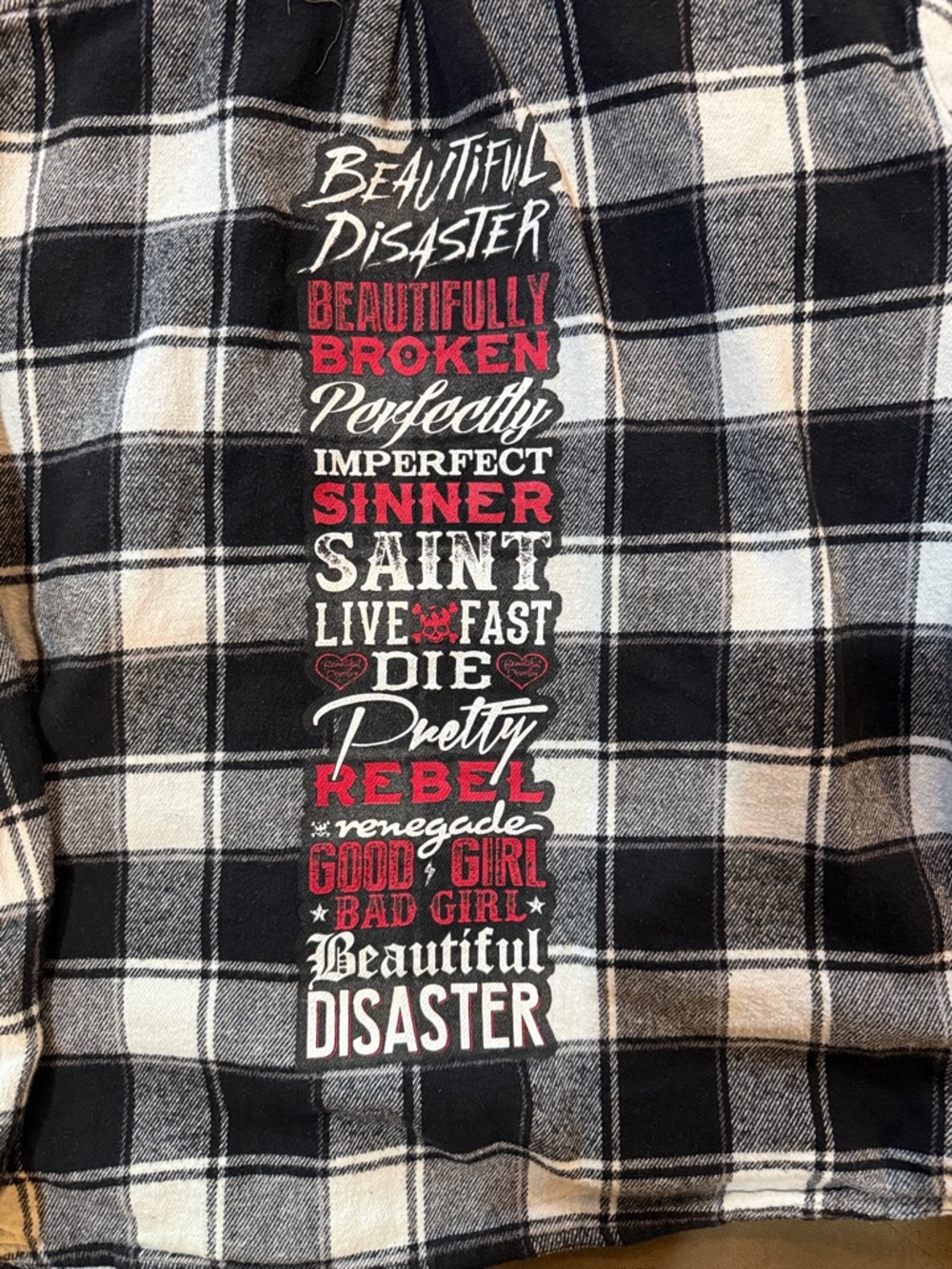 Black & White Plaid Button-Down Shirt Jacket - Picture 4 of 4